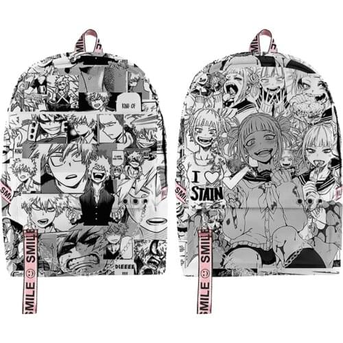 Anime Boku No Hero Academia 3D Backpack Bakugou Himiko Toga Shoto School Bags Women Men Laptop Backpack Streetwear Travel Bags