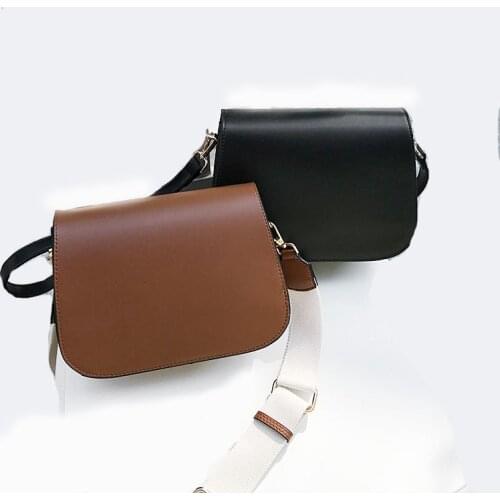 New Fashion Lady Shoulder Handbag PU Leather Retro Women Messenger Bag Horseshoe Buckle Simple Semi-circle Saddle Purse