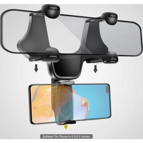 Universal 360 Degree Car Rearview Mirror Mount Adjustable Stand Holder Cradle For Cell Phone GPS Car Rear View Mirror Holder