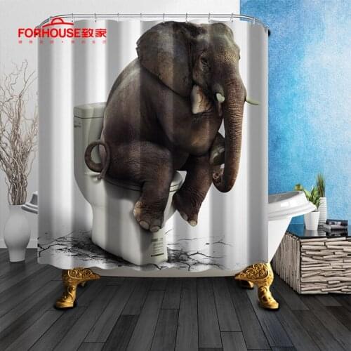Shower Curtain Waterproof Polyester Fabric Printing for Bathroom Shower Polyester with 12 hooks 180 X 180 cm