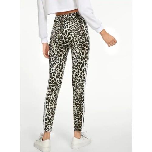 Womens Tiger Leopard Print Elastic Polyester Spandex Slim Skinny Pencil Pants