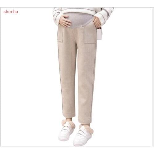 Winter autumn Velvet Maternity Pants For Pregnant Women Warm new Maternity Clothes Thickening Pregnancy Trousers Clothing