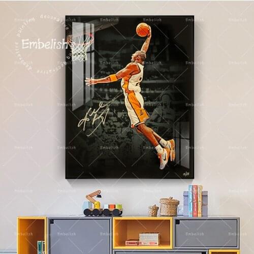 1 Pieces Fashion Artworks Kobe Bryant Portrait Wall Art Pictures For Living Room Modern Home Decor Posters HD Canvas Paintings