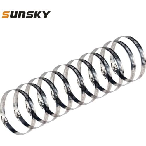 10 PCS Stainless Steel Hose Clamps Car Pipe Clip Fuel Line Clip, Size: 91-114mm