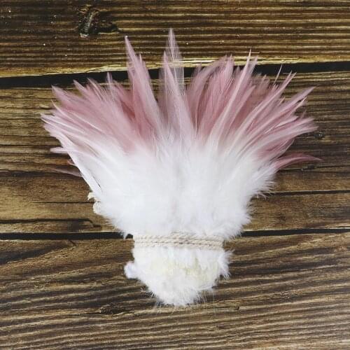 High quality 1000pcs/Bunch Leather pink Rooster Saddle Feather Jewelry Earring Making 4-6 inches Fishing Gear Accessories