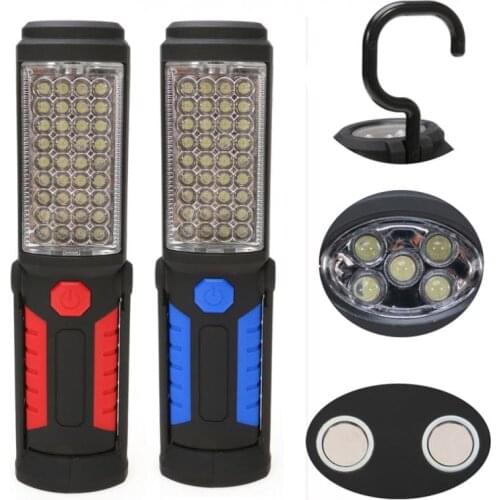 2 colors Super Bright USB Charging 36+5 LED Flashlight Work Light Magnetic+HOOK+Mobile Power For Phone Outdoor Camping