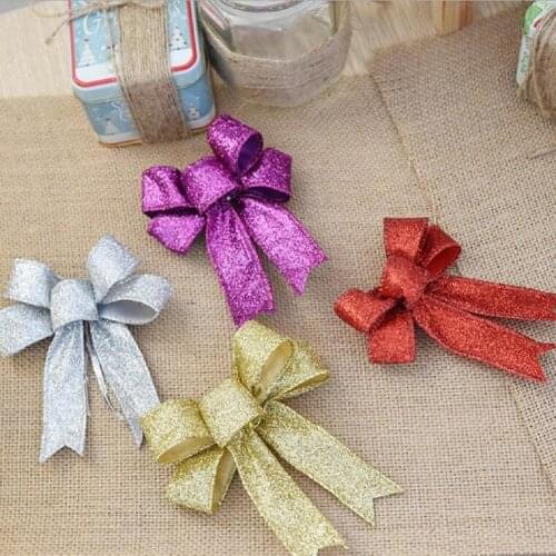2pcs/pack Christmas Bowknot Xmas Bowknot Ornament for Wreath Christmas Tree /Xmas Party Decorations