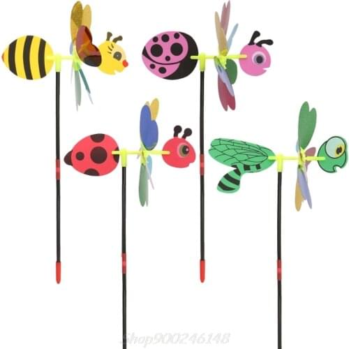 3D Sequins Animal Bee Windmill Wind Spinner Home Garden Yard Decoration Kids Toy Jy28 20 Dropship