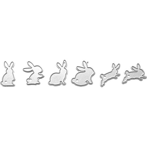 6pcs/set Easter Rabbit Bunny Metal Cutting Dies Stencil Scrapbooking DIY Album
