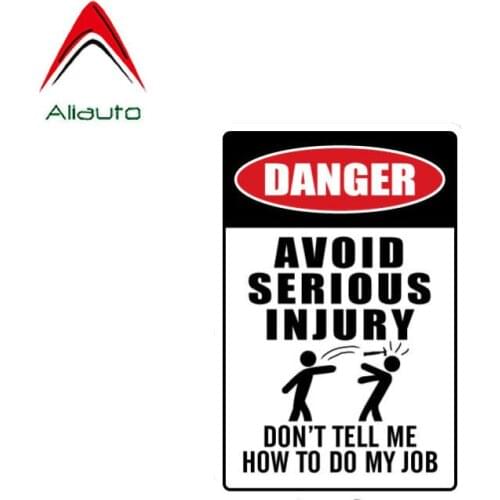 Aliauto Warning Car Sticker Funny Danger Avoid Serious Injury Personality Decal Accessories PVC for Toyota Opel Seat VW,11cm*7cm