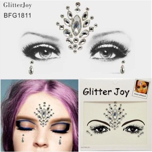 BFG11 1Pc Original Design Resin Face & Body Gem Sticker, Jewelry Adhesive in one piece for your Boho, Gypsy Style Makeup