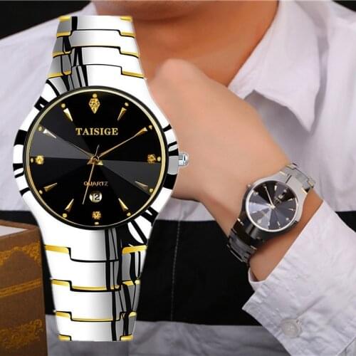 Tungsten Steel Man Watch Japan VJ32 Movement Waterproof Wristwatch Luxury Brand TAISIGE 2021 Quartz Watches Men Women Relogio
