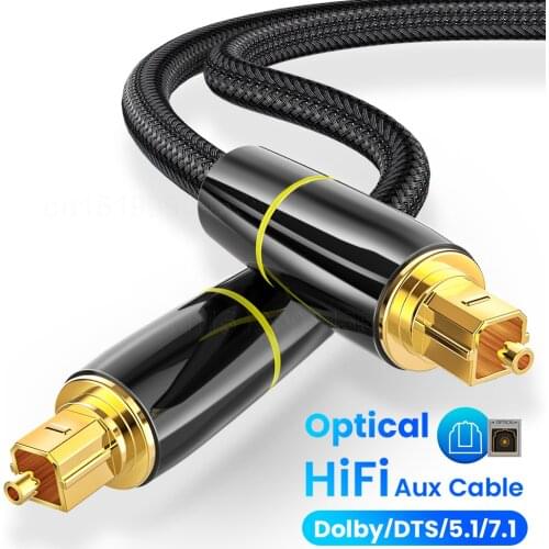 Digital Optical Audio Cable Toslink SPDIF Coaxial Cable for TV Amplifiers Blu-ray Player Xbox 360 Soundbar Fiber Cable 1/5/10m