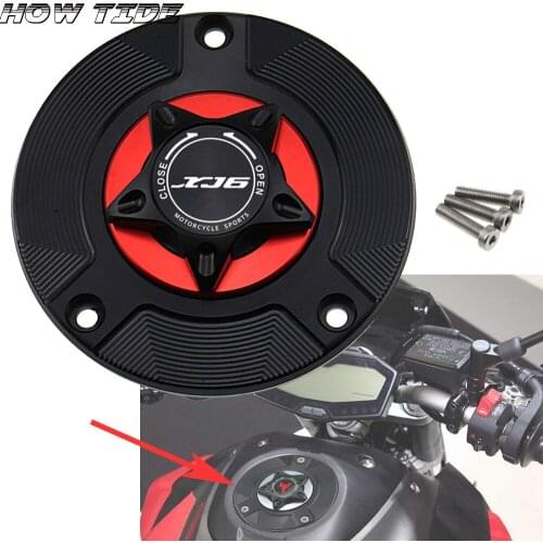 CNC Aluminum Keyless Motorcycle Accessories Fuel Gas Tank Cap Cover for YAMAHA XJ6 DIVERSION FZ-6R 2009-2015, FZ6 N/S 2004-2009