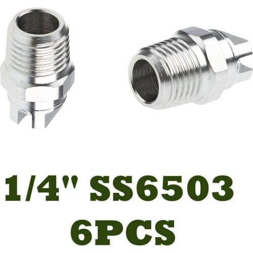6x 1/4 High Pressure Washer Spray Fan Nozzle Fan-Type 65Deg Stainless Steel