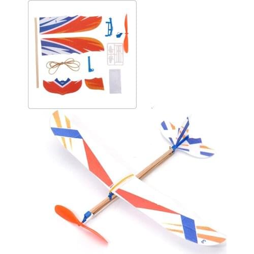 DIY Kids Toys Rubber Band Powered Aircraft Model Kits Toys for Children Foam Plastic Assembly Planes Model Science Toy Gifts
