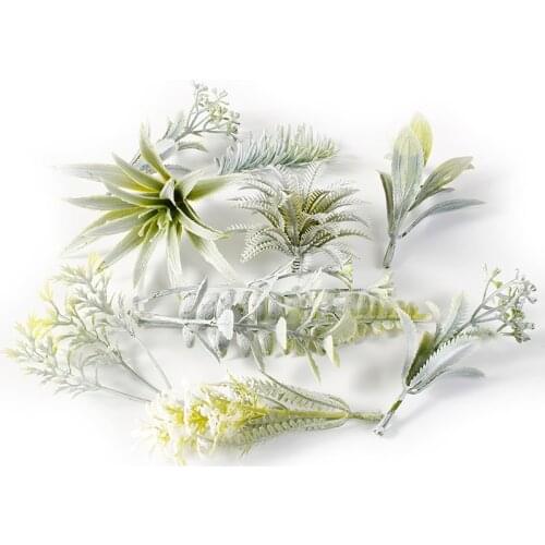 20pcs/lot Artificial Flower green Leaf High Simulation Leaves For Christmas Wedding Party DIY Wreath Decoration Fake flower