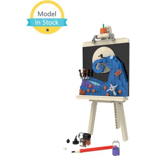 MOC Christmas Halloween Animation Skull Simulation Outdoor Sketchpad Horror Night Creative Art Building Block Model Boys Toys