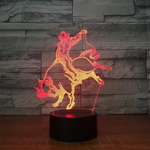 Bullfighting 3D LED Lamp Shape Night Lamp 7 Colors Change Decoration Lights Best Gift for Cowboy Tauromaquia Fan Drop Shipping