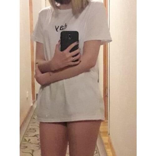 Hot Sale Europe and US Fashion Women T-shirt Night And Day Letters Printed Short Sleeve shirt summer womens top crop