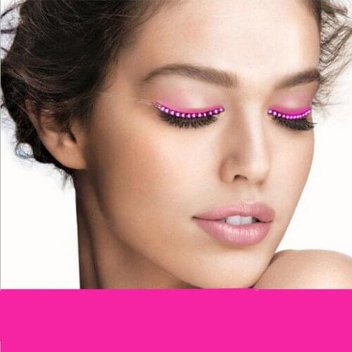 YioWio Fashion Mini Ball Dance Halloween Party Ball Wearing Nice Eye Electric Lighting LED Colorful Eyelashes Strip Lashes Lamp