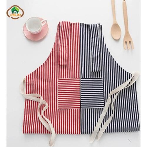 MSJO Cleaning Apron With Pocket Kitchen Linen Apron Patterns Cotton Women Men Funny Culinary Art Delantal Cute bib Apron Barista