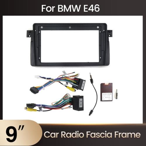 Car Radio Fascia Multimedia Frame Kit For BMW 3-Series (E46) M3 1998-2005 Audio Bezel Facia Panel Trim Dash 2 Din Mount Kit