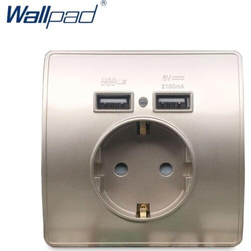 Wallpad Wall Electronic Socket EU Standard Power Outlet With Dual Home Usb Plug Charger Power Socket With USB