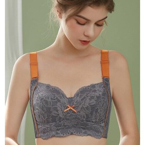 New great small chest show bra thin section no rims of underwear lady big yards vice milk gather underwear