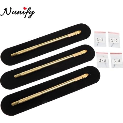 Nunify 1Pcs Metal Lace Wig Making Ventilation/Handle Pulling/Weaving Needles Micro Ring Loop Threader For Hair Extension Tool