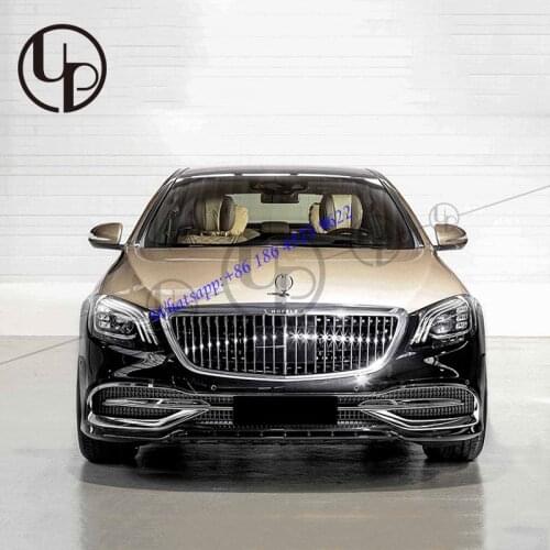 W222 2019 year look body kit for s400 s500 s550 upgrade to mayb style front bumper s class old to new body kit light
