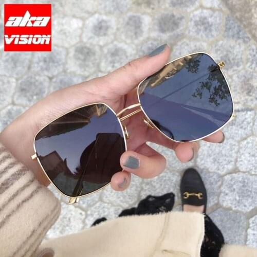 AKA VISION Square Retro Sunglasses Women Luxury Brand Glasses Men/Women High Quality Glasses Women Mirror Gafas De Sol Hombre