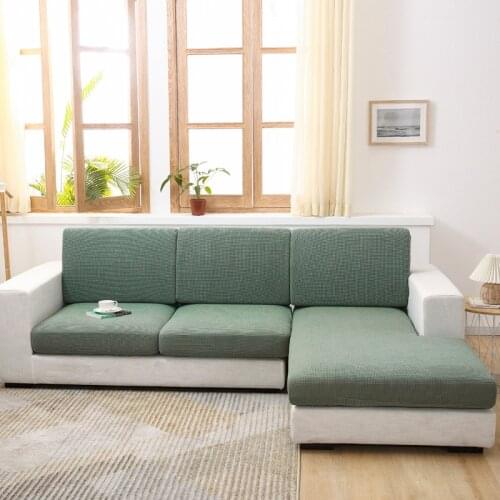 1 2 3 4 Seater Solid Color Sofa Cushion Cover All-inclusive Elastic Seat Slipcover Universal Removable Protector For Living Room