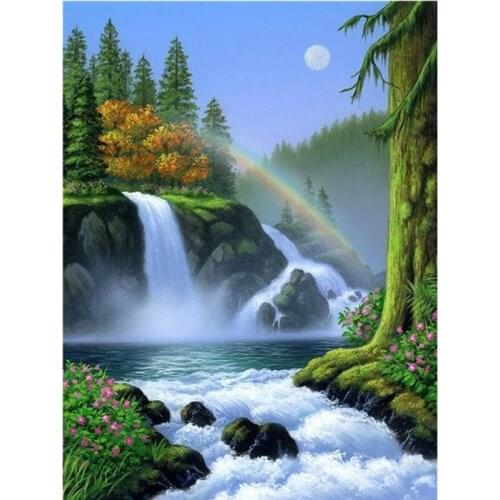 OUYIJIA5d DIY Diamond Painting Landscape Full Square Round Rhinestone Embroidery Cross Stitch Craft Tool Box Set A4 A5 Light Pad