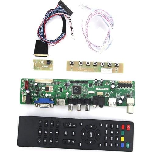 LCD/LED Controller Driver Board (TV+HDMI+VGA+CVBS+USB) T.VST59.03 For B101AW06 V.1 N101L6-L01 LVDS Laptop 1024x600 Russian