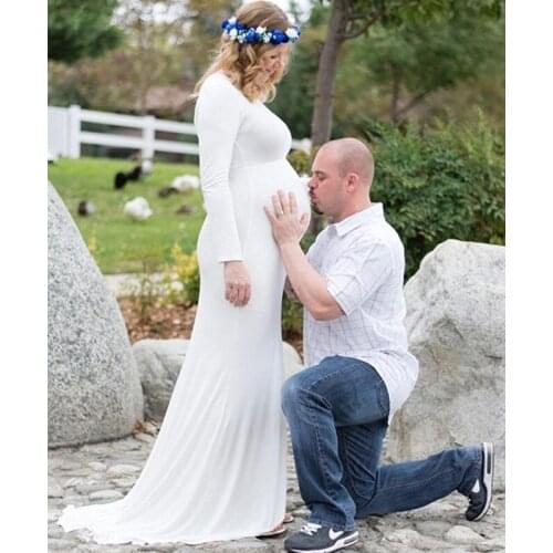 Fishtail Maternity Dresses For Photo Shoot Vestidos Pregnancy Dress Photography Clothes Maternity Photography Props Long Dresses