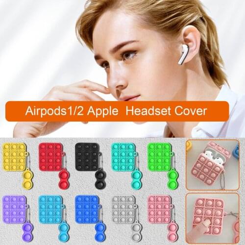 Portable Mini Simple Dimple Fidget Toys Dimpl Suitable For Airpods1/2 Apple Silicone Decompression Headset Cover Dimpel Shell