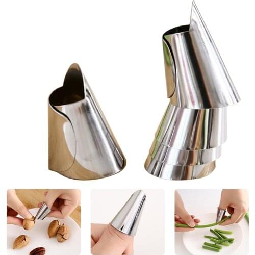 Adjustable Finger Protector Stainless Steel Finger Protection Covers Bean Pine Nut Pistachio Peeling Tool Kitchen Gadgets