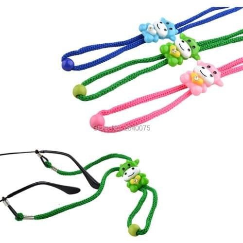 Retail Colorful Kids Nylon Sun Glasses cord AntiSlip child Eyeglasses Strap Neck Cord with cute adjustable button
