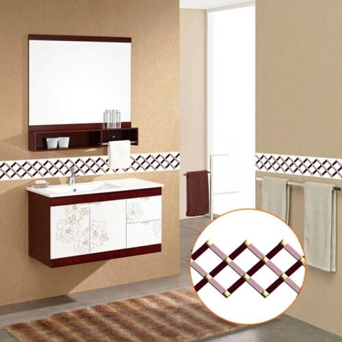 Creative Flower Pattern PVC Self-adhesive Wall Sticker Waist Line Kitchen Bathroom Waterproof Baseboard Decor Wall Paper Boredrs