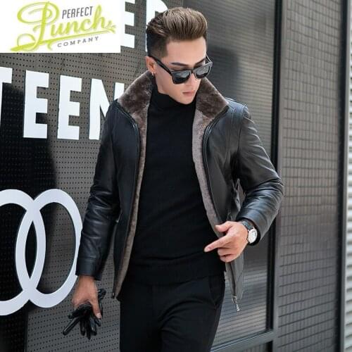Shearing Real Fur Sheep Winter Coat Men Genuine Leather for Mens Clothes 2021 Wool Jacket Casaco 1YW7706D YY918