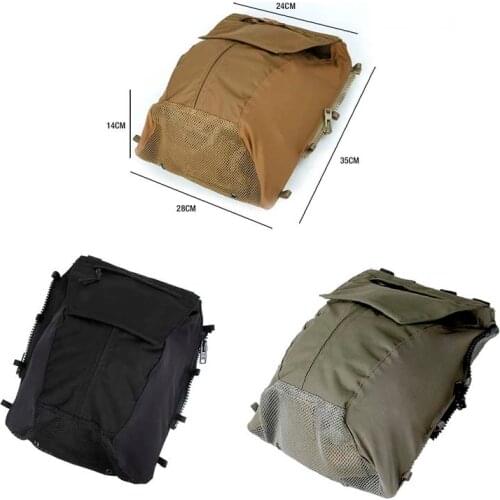 2019 New TMC Military Airsoft Tactical Vest BK/CB/RG Zipper Pouch Bag Zip Panel Back Pack Detail revision