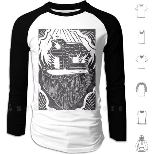 Burn The Holy Down Hoodies Long Sleeve Church Religion Burning Beliefs Goth Rock Metal