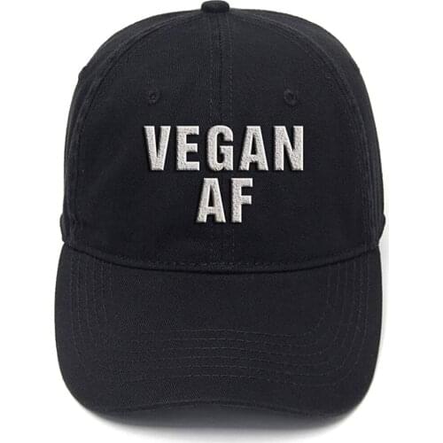 Lyprerazy Vegan AF Vegetarian Washed Cotton Adjustable Men Women Unisex Hip Hop Cool Flock Printing Baseball Cap