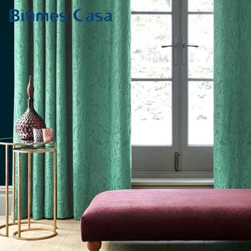 Embossing Velvet Curtains Drape For Living Room Bedroom Home Interior Decoration High Shading
