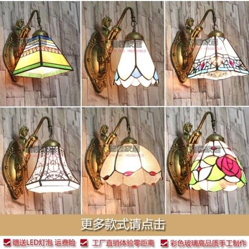 Vintage Glass Turkish Mosaic Lamps Handmade Bedroom Study Living Room Corridor Porch Aisle E14 Turkish Lamp on the Wall