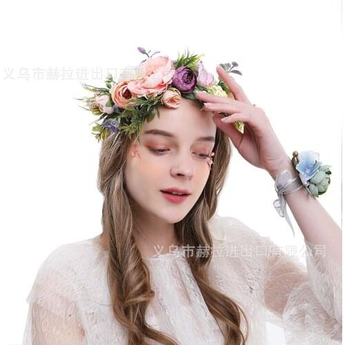 Fairy Flower Crown For Women Hair Accessories Travel Photo Shoot Wreath Nature Style Hairbans Photograph Props