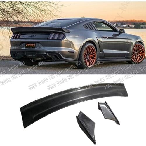 High Quality Black Carbon Fiber Rear Tail Wing Spoiler Decoration Fit For Ford Mustang Car Spoiler 2015-2019