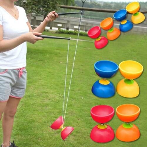 Funny Chinese YOYO 3 Bearing Clutch Diabolo Set Metal Sticks String Bag Toys Bearing Clutch Diabolo Set Metal Sticks String Bag