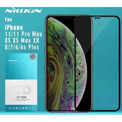 For iPhone 11 11 Pro 11 Pro Max XS Max XR XS 8 7 Plus Glass Nillkin 3D CP+ Max Full Cover Tempered Glass for iPhone 11 Pro Glass